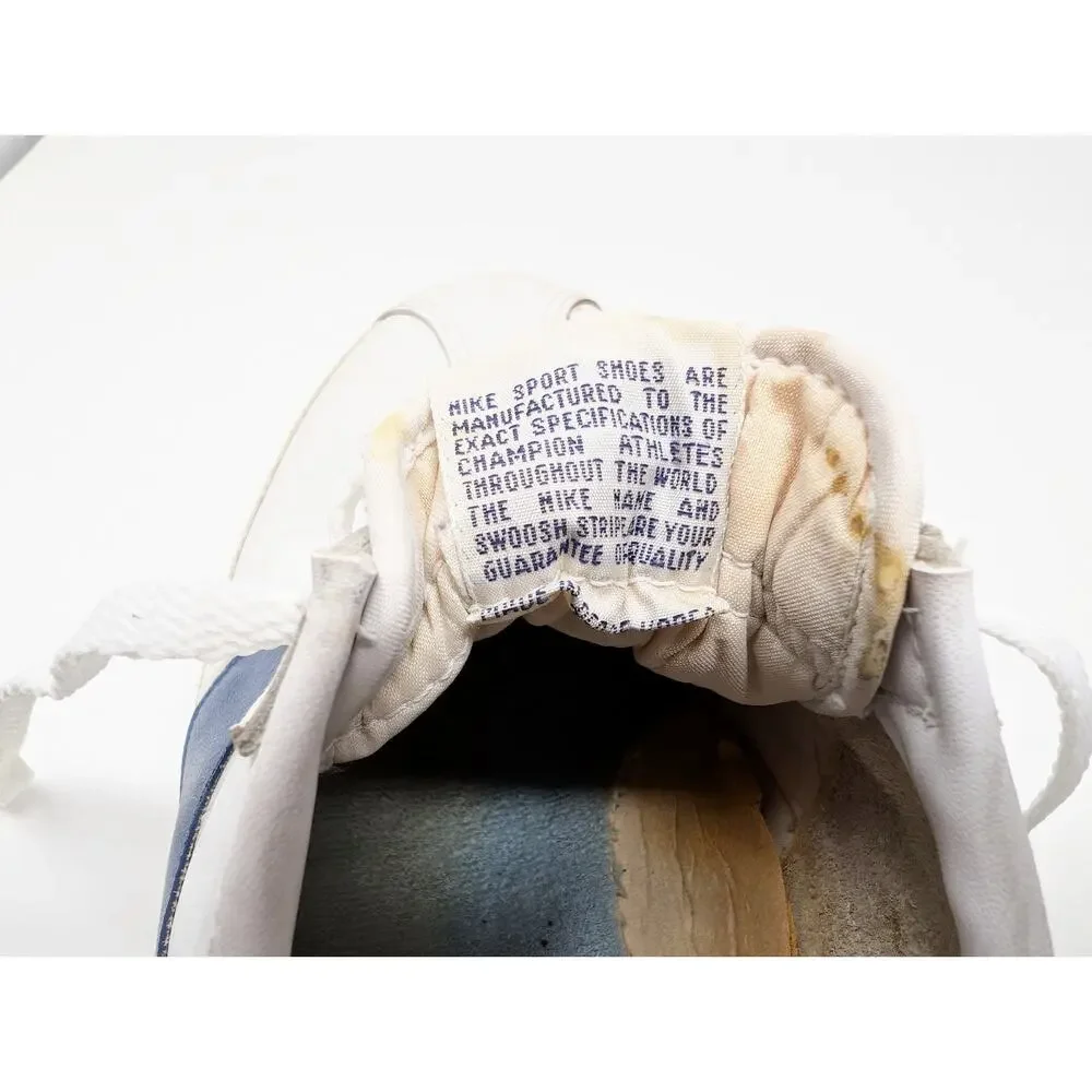 Vintage Nike Leather Bruin Leather White Blue Shoes Korea Men's Size 13